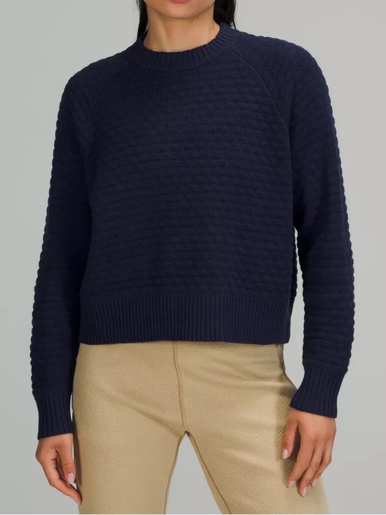 Sweaters - Lululemon Textured Play Sweater | Navy Cashmere Blend | Medium